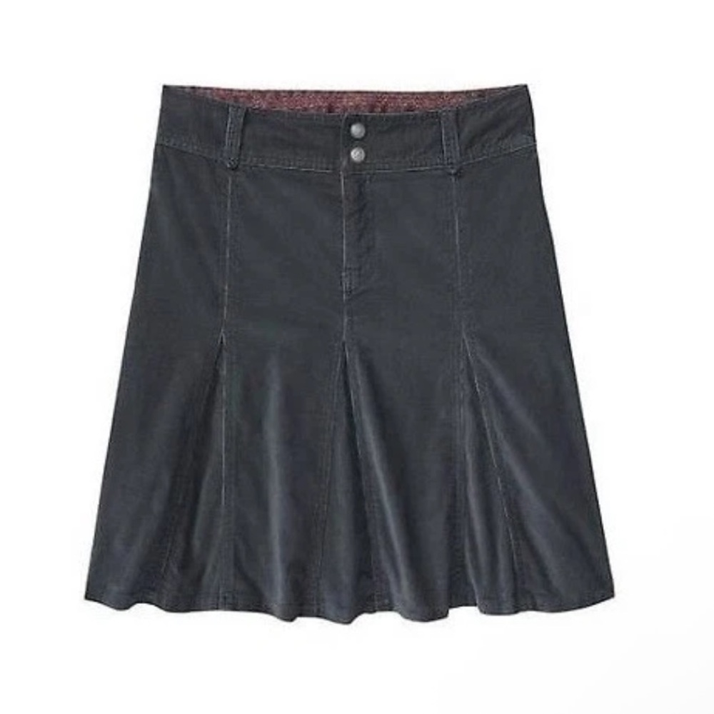 Athleta Black Corduroy Whenever Flared Hem Midi Skirt